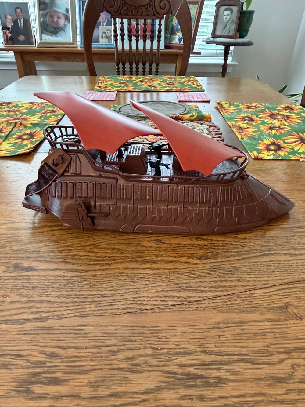 Disney Jabba Sail Barge with copper sails with light up inside Jabba 3 CPO. Etc